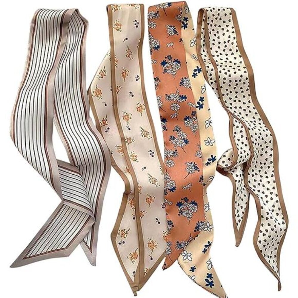 4Pcs Hair Scarf for Women, Fashion Boho Headband Scarf Accessory, 35" x 2.36"